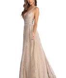 The Emma Glitter And Rhinestone Ball Gown is a gorgeous pick as your 2023 prom dress or formal gown for wedding guest, spring bridesmaid, or army ball attire!