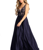 Trina Charming Satin Lace Gown is a gorgeous pick as your 2023 prom dress or formal gown for wedding guest, spring bridesmaid, or army ball attire!
