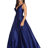 Perrianne Beaded Satin Ball Gown is a gorgeous pick as your 2023 prom dress or formal gown for wedding guest, spring bridesmaid, or army ball attire!