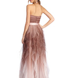 Penny Ombre Glitter Tendril Ball Gown is a gorgeous pick as your 2023 prom dress or formal gown for wedding guest, spring bridesmaid, or army ball attire!