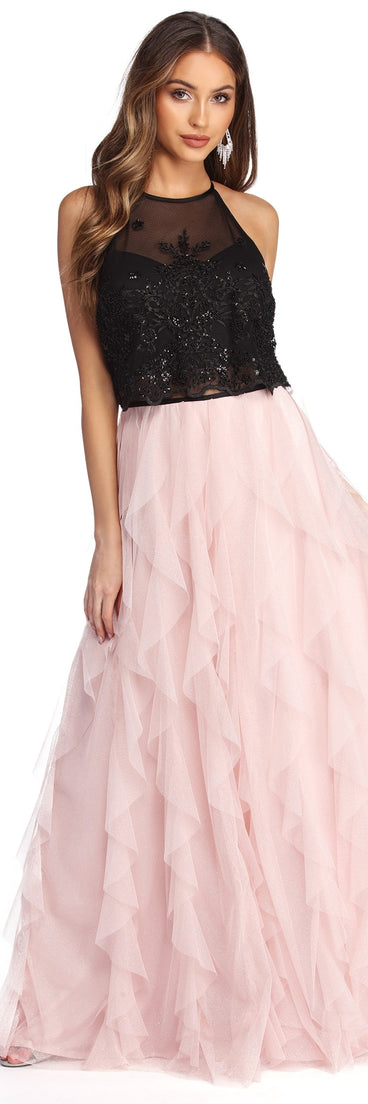 Missy Tendril Ball Gown is a gorgeous pick as your 2023 prom dress or formal gown for wedding guest, spring bridesmaid, or army ball attire!