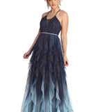 The Griselda Glitter Mesh Tendril Gown is a gorgeous pick as your 2023 prom dress or formal gown for wedding guest, spring bridesmaid, or army ball attire!