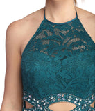 Sonia Lace Mesh Tendril Dress is a gorgeous pick as your 2023 prom dress or formal gown for wedding guest, spring bridesmaid, or army ball attire!