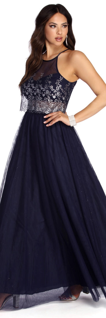 The Carmen Glitter Ball Gown is a gorgeous pick as your 2023 prom dress or formal gown for wedding guest, spring bridesmaid, or army ball attire!