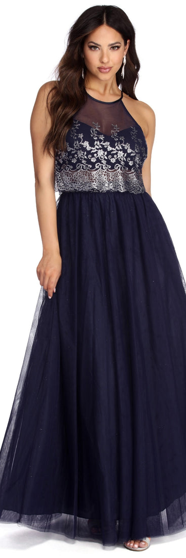 The Carmen Glitter Ball Gown is a gorgeous pick as your 2023 prom dress or formal gown for wedding guest, spring bridesmaid, or army ball attire!