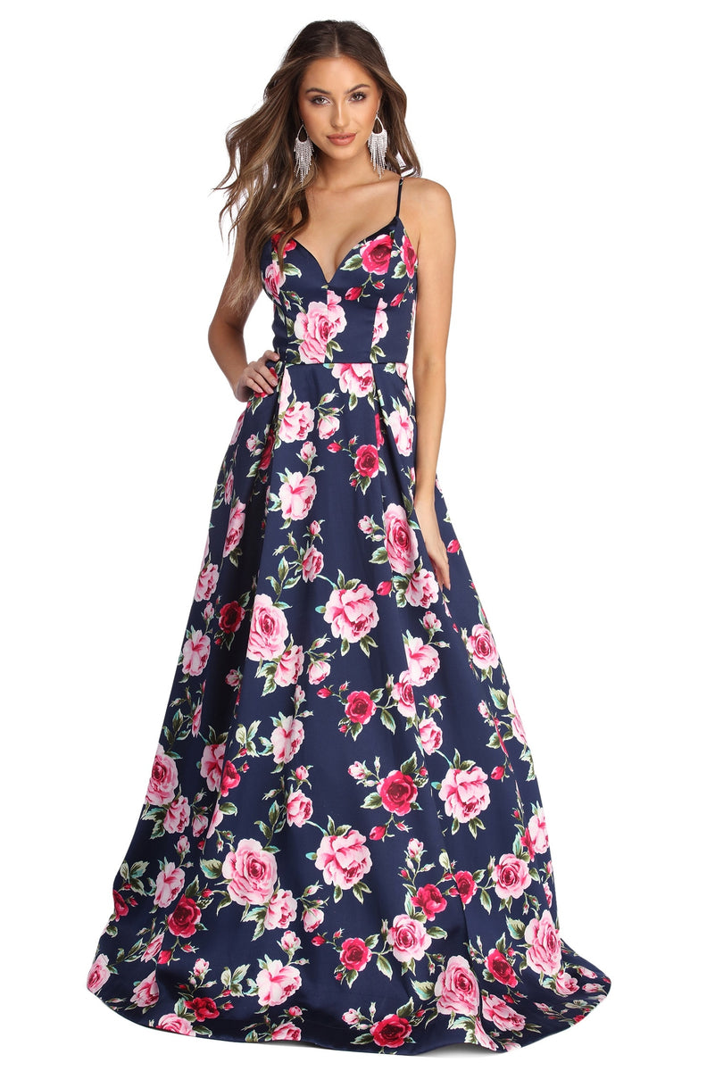 Shelby Floral Satin Ball Gown & Windsor