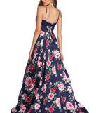 Shelby Floral Satin Ball Gown is a gorgeous pick as your 2023 prom dress or formal gown for wedding guest, spring bridesmaid, or army ball attire!