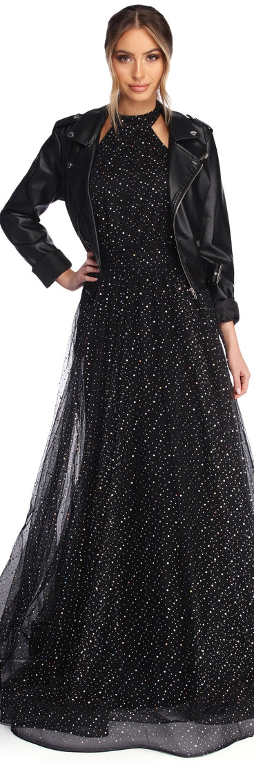 The Jeanette Starry Night Ball Gown is a gorgeous pick as your 2023 prom dress or formal gown for wedding guest, spring bridesmaid, or army ball attire!
