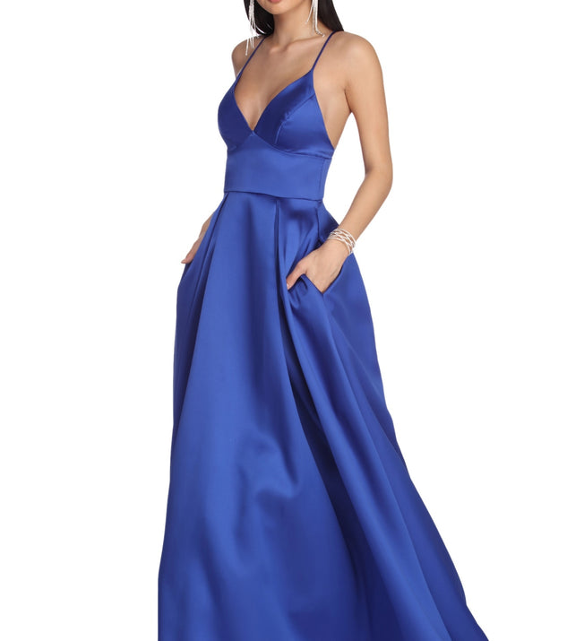 Melody Formal Satin Ball Gown is a gorgeous pick as your 2023 prom dress or formal gown for wedding guest, spring bridesmaid, or army ball attire!