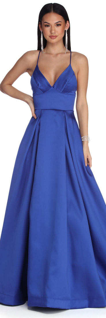 Melody Formal Satin Ball Gown is a gorgeous pick as your 2023 prom dress or formal gown for wedding guest, spring bridesmaid, or army ball attire!