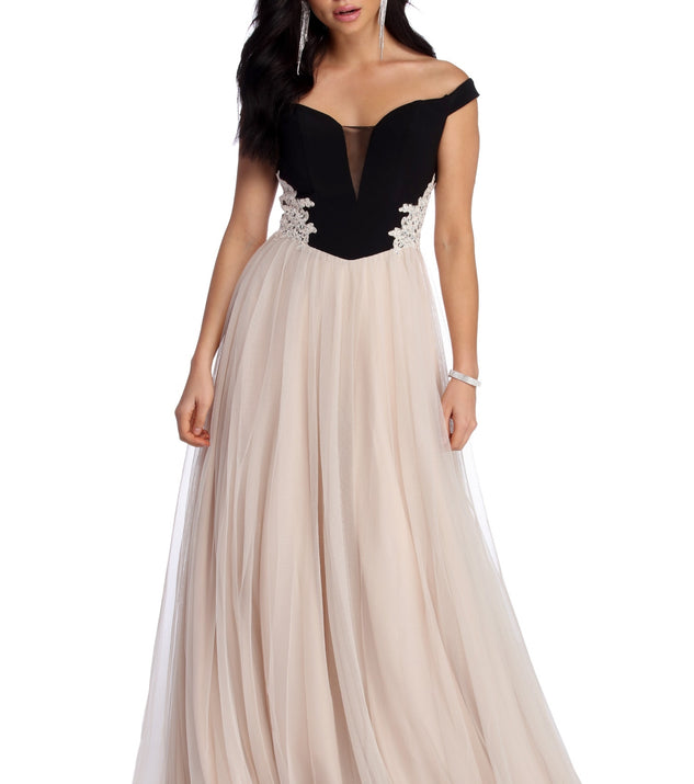 The Cora Formal Tulle Ball Gown is a gorgeous pick as your 2023 prom dress or formal gown for wedding guest, spring bridesmaid, or army ball attire!