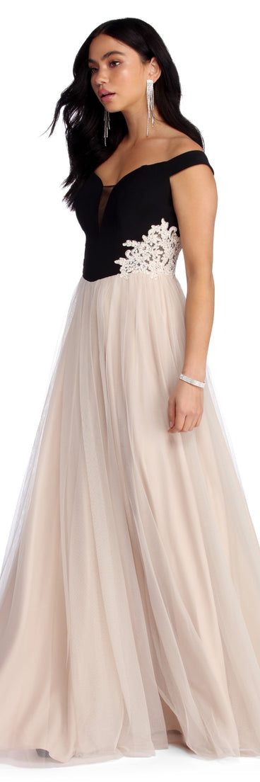 The Cora Formal Tulle Ball Gown is a gorgeous pick as your 2023 prom dress or formal gown for wedding guest, spring bridesmaid, or army ball attire!
