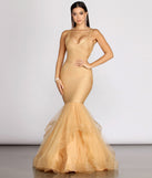 The Corina Formal Bandage Tulle Dress is a gorgeous pick as your 2023 prom dress or formal gown for wedding guest, spring bridesmaid, or army ball attire!