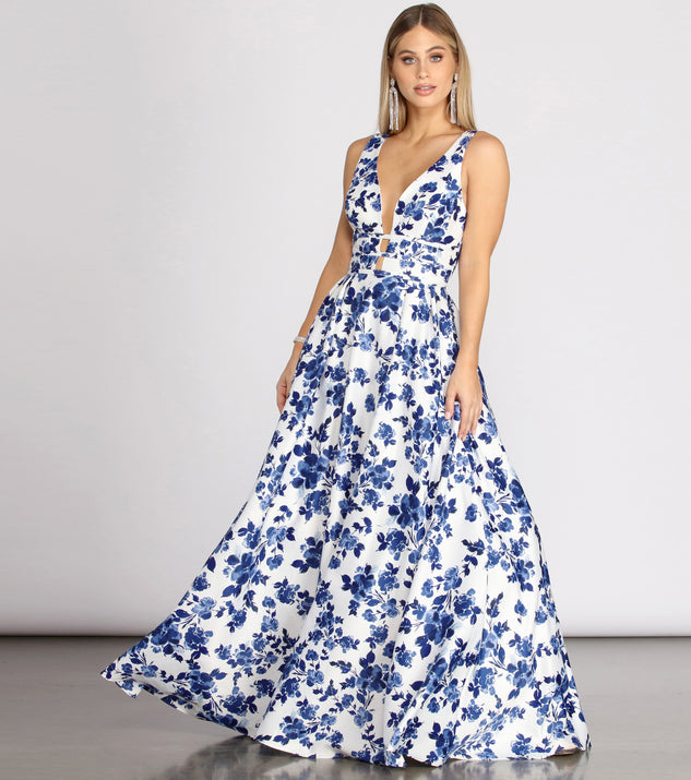 Jackie Floral Satin Ball Gown & Windsor