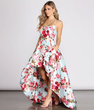 Leanna Floral High Low Dress creates the perfect summer wedding guest dress or cocktail party dresss with stylish details in the latest trends for 2023!
