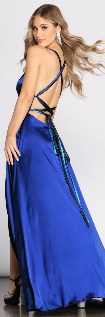 Romy Satin A-line Gown is a gorgeous pick as your 2023 prom dress or formal gown for wedding guest, spring bridesmaid, or army ball attire!