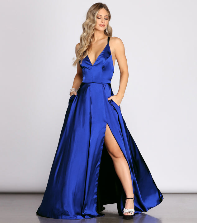 Romy Satin A-line Gown & Windsor