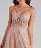 Marcie Formal Corset Embroidered Dress is a gorgeous pick as your 2023 prom dress or formal gown for wedding guest, spring bridesmaid, or army ball attire!