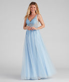 Merritt Formal V-Neck Tulle Ball Gown is a stunning choice for a bridesmaid dress or maid of honor dress, and to feel beautiful at Prom 2023, spring weddings, formals, & military balls!