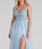 Merritt Formal V-Neck Tulle Ball Gown is a stunning choice for a bridesmaid dress or maid of honor dress, and to feel beautiful at Prom 2023, spring weddings, formals, & military balls!