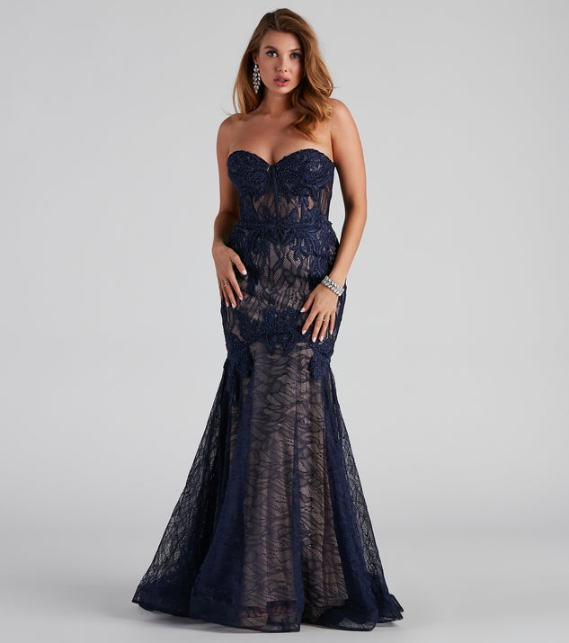 Julianna Strapless Lace Formal Dress & Windsor
