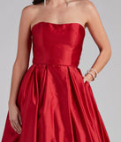 The Anastasia Strapless A-Line Ball Gown is a gorgeous pick as your 2023 prom dress or formal gown for wedding guest, spring bridesmaid, or army ball attire!