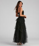 Laura Formal Tiered Tulle  Black Prom Dress is a gorgeous pick as your 2023 prom dress or formal gown for wedding guest, spring bridesmaid, or army ball attire!