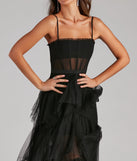 Laura Formal Tiered Tulle  Black Prom Dress is a gorgeous pick as your 2023 prom dress or formal gown for wedding guest, spring bridesmaid, or army ball attire!