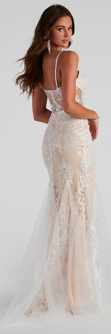 Samara Corset Lace Ball Gown is a gorgeous pick as your 2023 prom dress or formal gown for wedding guest, spring bridesmaid, or army ball attire!