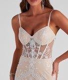 Samara Corset Lace Ball Gown is a gorgeous pick as your 2023 prom dress or formal gown for wedding guest, spring bridesmaid, or army ball attire!