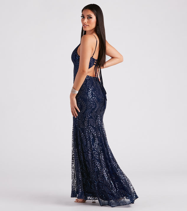 Rosie Formal Glitter Mesh Mermaid Dress creates the perfect summer wedding guest dress or cocktail party dresss with stylish details in the latest trends for 2023!