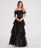 Maggie Formal Tiered Tulle  Black Prom Dress is a gorgeous pick as your 2023 prom dress or formal gown for wedding guest, spring bridesmaid, or army ball attire!