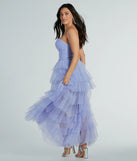 Lizette Strapless A-Line Ruffle Pleated Tulle Gown is the perfect prom dress pick with on-trend details to make the 2024 dance your most memorable event yet!
