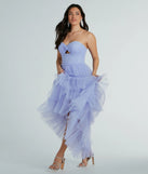 Lizette Strapless A-Line Ruffle Pleated Tulle Gown is the perfect prom dress pick with on-trend details to make the 2024 dance your most memorable event yet!