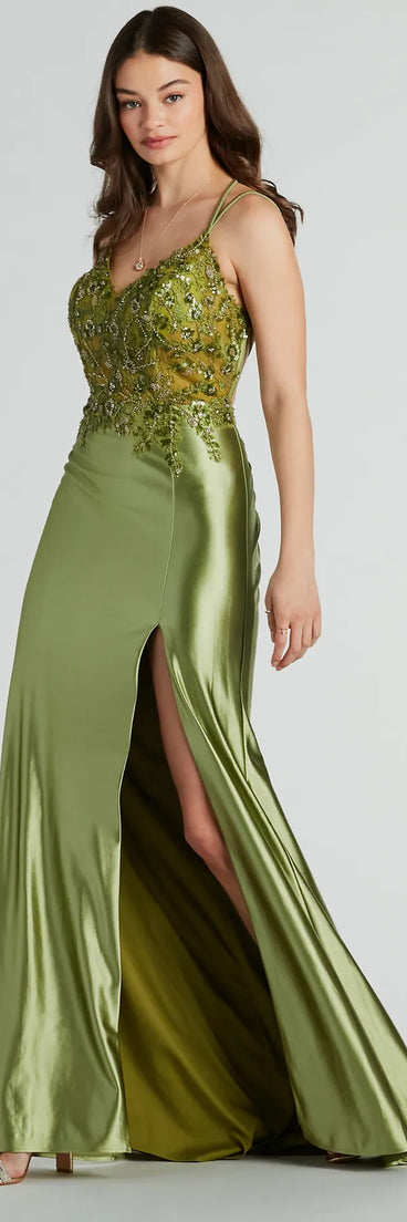 Dayna Corset Floral Embroidery Satin Formal Dress is the perfect prom dress pick with on-trend details to make the 2024 dance your most memorable event yet!