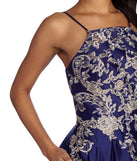 Ryleigh Floral Satin Ball Gown is a gorgeous pick as your 2023 prom dress or formal gown for wedding guest, spring bridesmaid, or army ball attire!