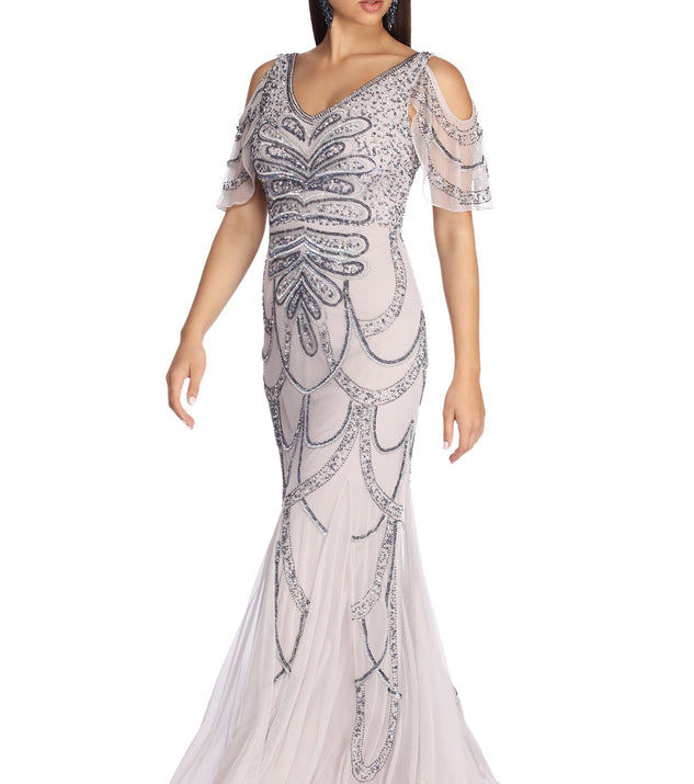 The Francine Formal Beaded Chiffon Dress is a gorgeous pick as your 2023 prom dress or formal gown for wedding guest, spring bridesmaid, or army ball attire!