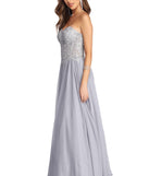 Payson Embroidered Chiffon Ball Gown is a gorgeous pick as your 2023 prom dress or formal gown for wedding guest, spring bridesmaid, or army ball attire!