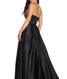 The Joanne Floral Satin Ball Gown is a gorgeous pick as your 2023 prom dress or formal gown for wedding guest, spring bridesmaid, or army ball attire!