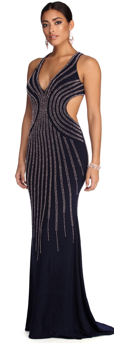 The Jules Formal Beaded Halter Dress is a gorgeous pick as your 2023 prom dress or formal gown for wedding guest, spring bridesmaid, or army ball attire!