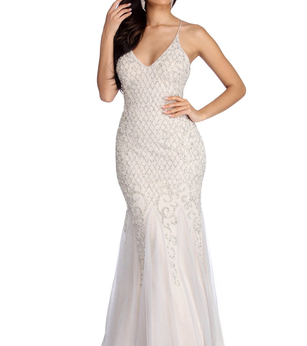 Sara Formal Beaded Perfection Dress is a gorgeous pick as your 2023 prom dress or formal gown for wedding guest, spring bridesmaid, or army ball attire!