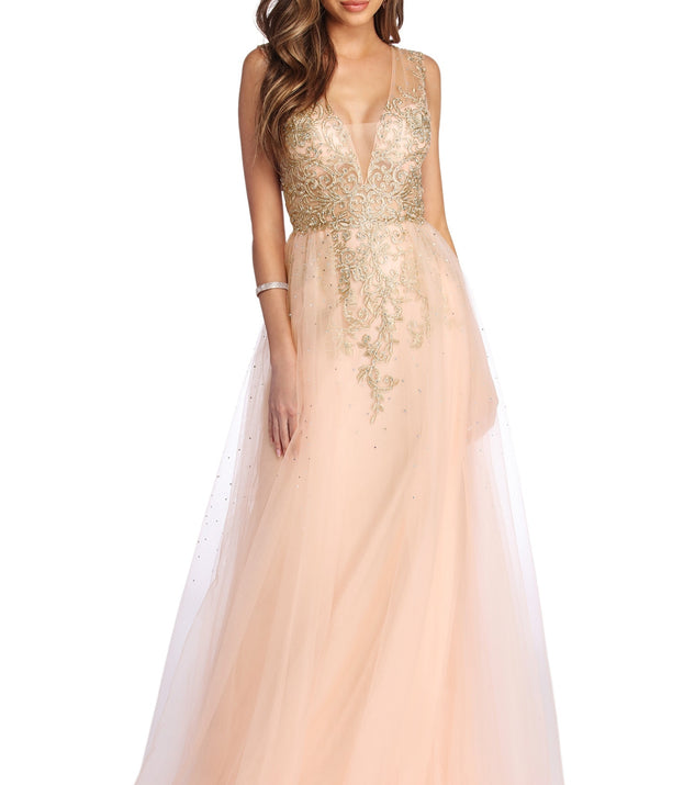 Maryanne Beaded Tulle Ball Gown is a gorgeous pick as your 2023 prom dress or formal gown for wedding guest, spring bridesmaid, or army ball attire!
