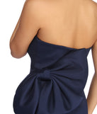 The Jan Formal Strapless Bow Dress is a gorgeous pick as your 2023 prom dress or formal gown for wedding guest, spring bridesmaid, or army ball attire!