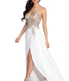 The Emeline Beaded Mesh & Chiffon Dress is a gorgeous pick as your 2023 prom dress or formal gown for wedding guest, spring bridesmaid, or army ball attire!