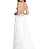 The Emeline Beaded Mesh & Chiffon Dress is a gorgeous pick as your 2023 prom dress or formal gown for wedding guest, spring bridesmaid, or army ball attire!