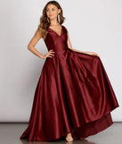 Reina Stunning Satin Ball Gown is a gorgeous pick as your 2023 prom dress or formal gown for wedding guest, spring bridesmaid, or army ball attire!