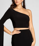 Linda One Shoulder Two Piece Dress is a gorgeous pick as your 2023 prom dress or formal gown for wedding guest, spring bridesmaid, or army ball attire!