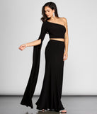 Linda One Shoulder Two Piece Dress is a gorgeous pick as your 2023 prom dress or formal gown for wedding guest, spring bridesmaid, or army ball attire!