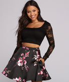 Riley Lace Floral Two Piece Dress creates the perfect spring wedding guest dress or cocktail attire with stylish details in the latest trends for 2023!