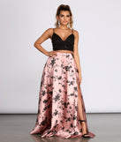 The Calla Two Piece Sequin Lace Satin A Line Dress is a gorgeous pick as your 2023 prom dress or formal gown for wedding guest, spring bridesmaid, or army ball attire!